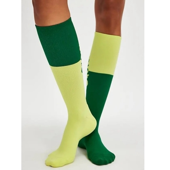 FP Movement Colorblock Buti Tall Socks in Green Combo NWT Logo - Picture 2 of 5